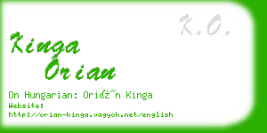 kinga orian business card